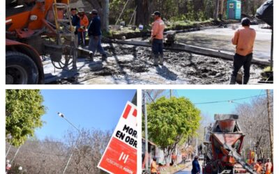 Avanzan las obras de pavimentación en El Palomar