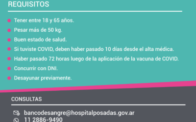 Próximas Jornadas de Donación de Sangre del Hospital Posadas