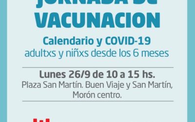 Vacunación en la Plaza San Martín de Morón el lunes 26 de septiembre