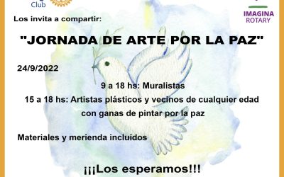 Jornada de Arte por la Paz en el Rotary Club de Ituzaingó el sábado a partir de las 9.00 hs. en Soriano 1478