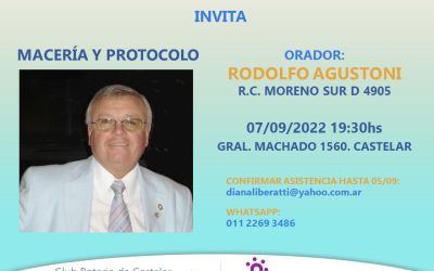 Capacitación sobre Protocolo y Macería en el Club Rotario de Castelar