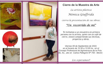 Cierre de la Muestra de Arte «Un recorrido de mí» de la artista plástica Mónica Giuffrida