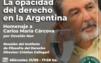 Homenaje a Carlos María Cárcova en el Colegio de Abogados de Morón