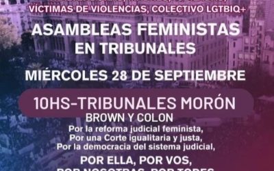 Mañana habrá Asamblea Feminista en Tribunales a las 10 hs en Brown y Colón