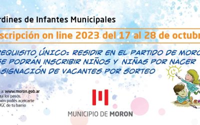 Se abre la inscripción on line para las vacantes de los jardines infantes dependientes del Municipio de Morón para el período 2023.