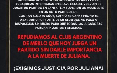 Juliana Gómez jugadora de futbol femenino de Deportivo Merlo perdió su vida en un accidente luego de un partido en Santa fe