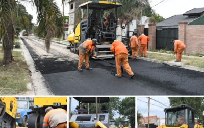Avanzan las obras de repavimentación en Castelar sur.
