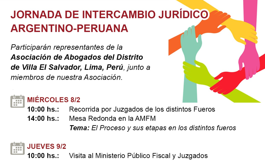 Jornada de «Intercambio Jurídico Argentino-Peruana» en la Asociación de Magistrados y Funcionarios de Morón