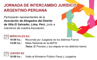 Jornada de «Intercambio Jurídico Argentino-Peruana» en la Asociación de Magistrados y Funcionarios de Morón