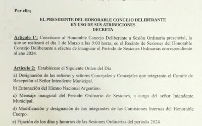 MORÓN: APERTURA DE SESIONES EN EL HONORABLE CONCEJO DELIBERANTE