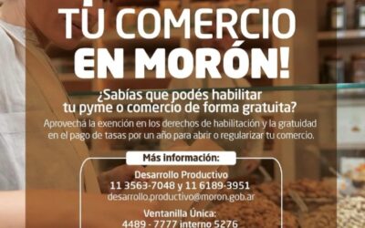 Morón lanzó un programa para habilitar comercios de forma gratuita