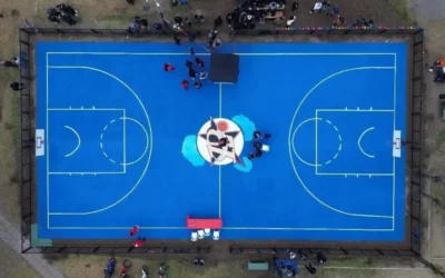 CASTELAR: LA PLAZA DE LOS INMIGRANTES ESTRENA CANCHA DE BÁSQUET
