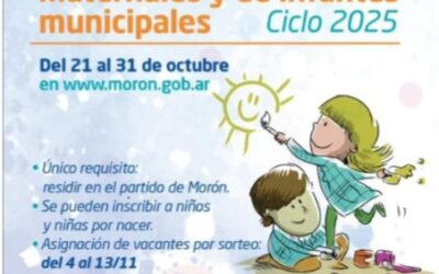 Se abre la inscripción para los jardines maternales en el Municipio de Morón