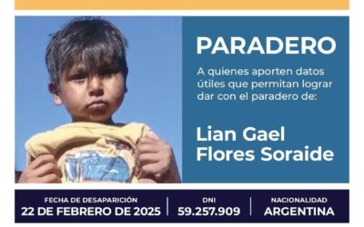 OFRECEN RECOMPENSA A QUIEN TENGA DATOS DE LIAN