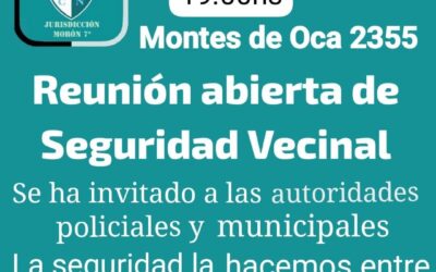 CASTELAR: SE LLEVARÁ A CABO LA PRIMERA REUNIÓN ABIERTA DE SEGURIDAD VECINAL