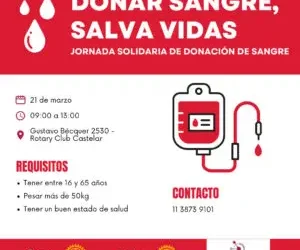 CASTELAR : JORNADA SOLIDARIA DE DONACIÓN DE SANGRE