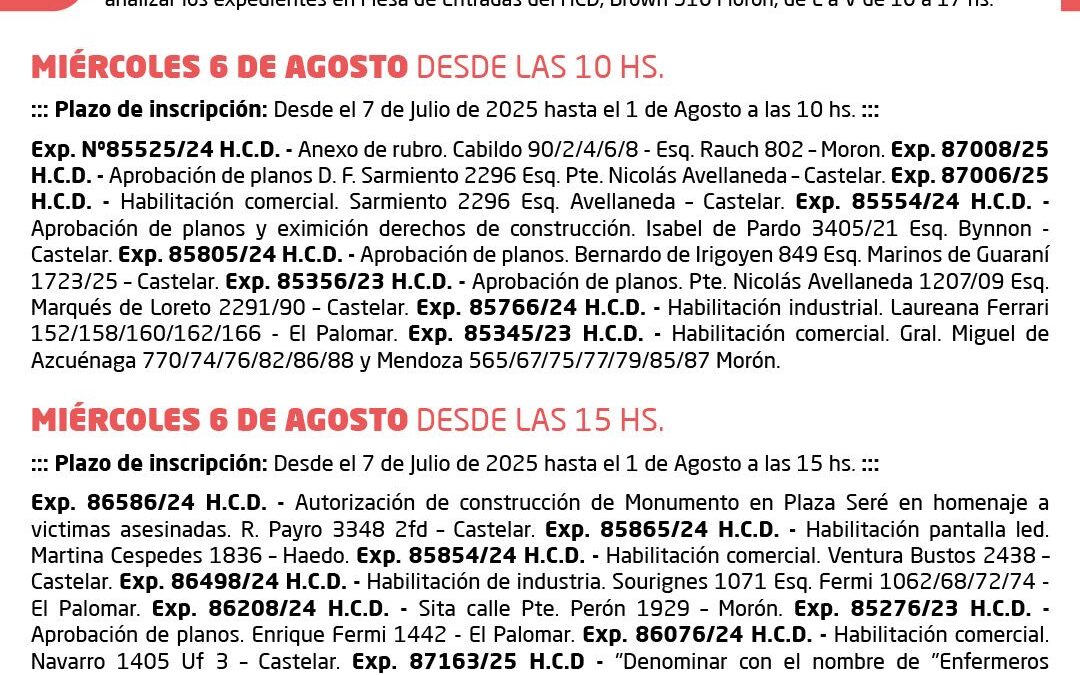 MORÓN: HCD: SE ESTAN LLEVANDO A CABO AUDIENCIAS PÚBLICAS PARA CONOCER LA OPINIÓN DE LOS VECINOS Y VECINAS