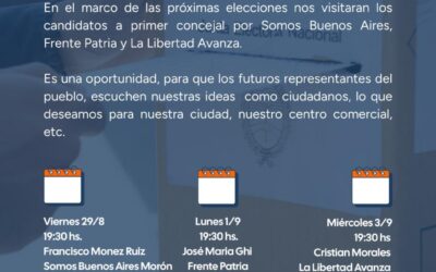 MORÓN: ELECCIONES 2025: LOS CANDIDATOS A PRIMER CONCEJAL VISITAN LA CÁMARA DE COMERCIO LOCAL