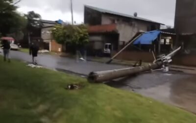 TEMPORAL: DOS POSTES CAYERON SOBRE UNA VIVIENDA DE CASTELAR