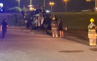 UN HELICOPTERO SANITARIO DESCENDIO EN ACCESO OESTE Y AVENIDA VERGARA