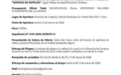 HURLINGHAM: LICITACION PUBLICA